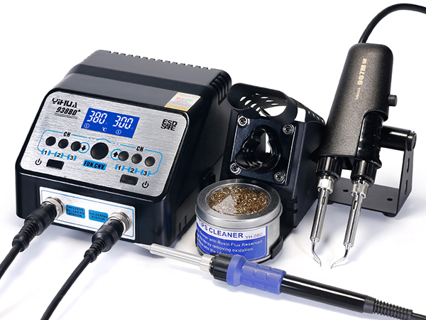 Estación de soldado con pinzas calientes SMD, versión actualizada YIHUA938D/938BD+/938BD+
