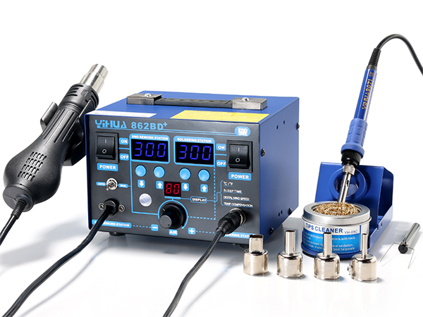 Estación de soldadura y desoldadura de aire caliente con soldador YIHUA-862BD+ SMD